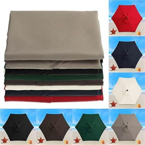 Parasole di ricambio a 8 stecche (2 m/2,7 m/3 m) Parasole di ricambio, tessuto di ricambio per parasole (bianco sporco, portaombrelli non incluso). (1/2)