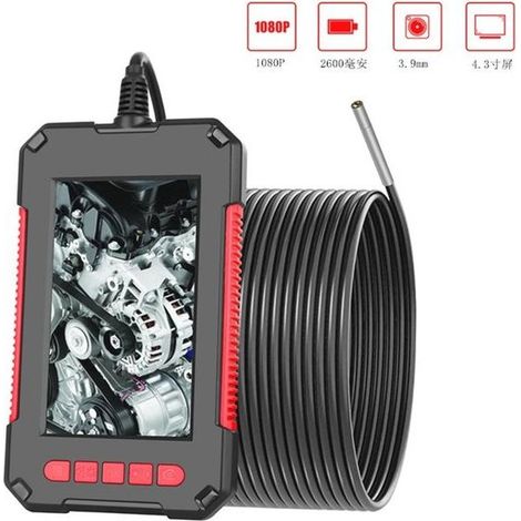 Endoscope HD 1080P avec Écran 4,3 Pouces, Caméra d'Inspection Étanche IP67 avec LED, Câble de 10 Mètres (1/5)