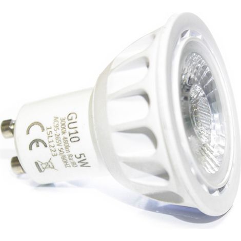 Bombilla LED profesional GU10 5.5 Watts COB EPISTAR bombilla LED de última generación | LED de color: Blanco frío (6000-6500K) - Regulable: Sí (1/2)