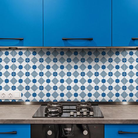 Sticker Mural Carrelage adhésif Cuisine Salle de Bain - 9 STICKERS CARRELAGES AZULEJOS RACHELA - 9stickers10x10cm (1/5)