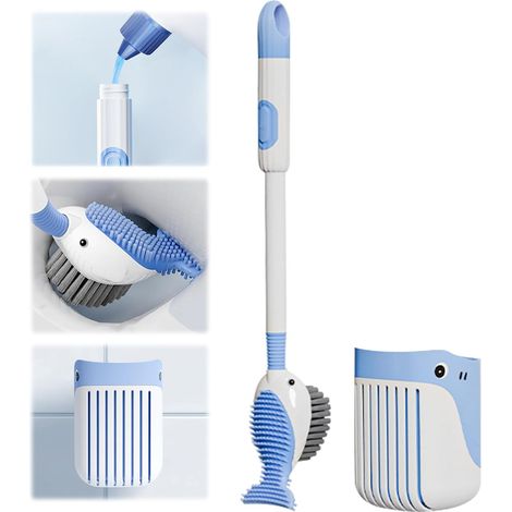 Escobillas de baño, escobilla de baño de silicona, escobilla de baño con dispensador de jabón, escobilla de baño de pared, escobilla de baño de secado rápido adecuada para baños y suelos.