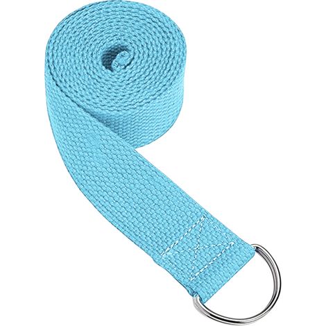 Sangle De Yoga - 250 Cm - Boucle Métallique D En Forme De Anneau Réglable - Coton Bio Certifié - Pour Étirements, Yoga Et Rééducation - 1 Pièce (1/5)