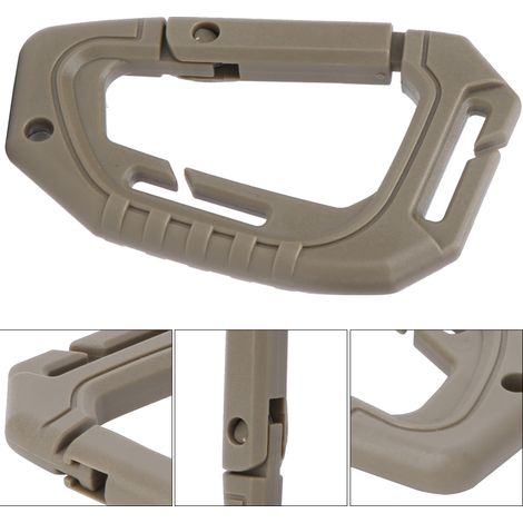 5 Mousquetons en D en Aluminium Léger pour Escalade, Randonnée et Accrochage de Sac à Dos (Marron)