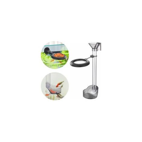 Montiertes Futterrohr, Aquarium-Futterrohr, zwei Futterpositionen für Fische im oberen und unteren Bereich (21–37 cm) – Crezuo (1/4)