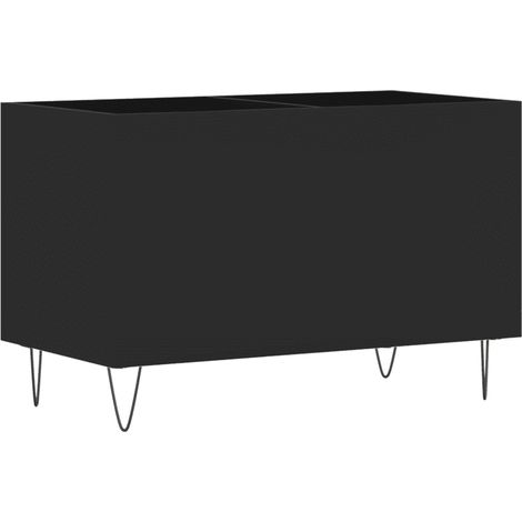 Mobiletto portadischi industriale pratico dimensioni 74,5 x 38 x 48 cm con vano contenitore in legno nero. Codice articolo: 020049129.