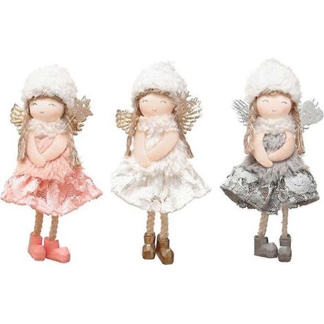 Décoration de sapin de Noël mignonne, ange pour poupée, ornements de fête, dentelle à suspendre (1/5)