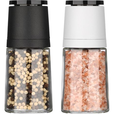 Glass Salt and Pepper Grinder, Adjustable Ceramic Grinder, Versatile Pepper Mill Set (1/5)