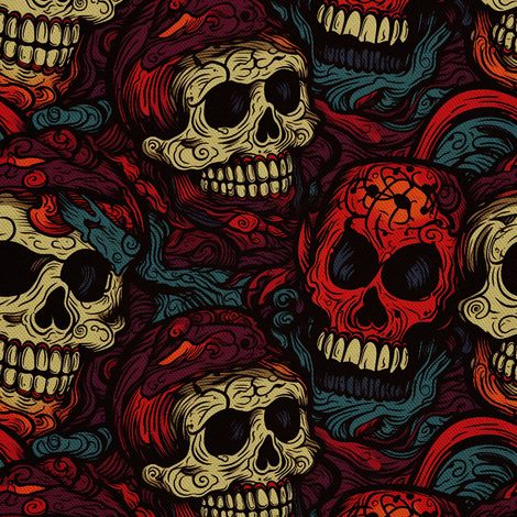 Tela decorativa para exteriores Oxford - Motivo de calavera I DX4192 (1/5)