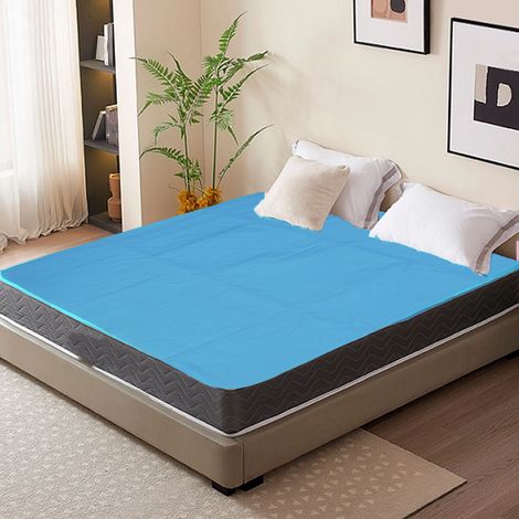 Matelas lavable et imperméable, adapté aux personnes âgées et aux enfants, de couleur bleue absorbante. (1/5)