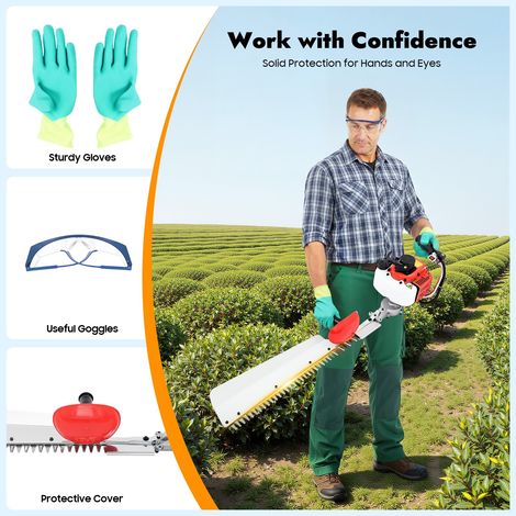 2 stroke Hedge Trimmer Cordless, 22.5cc Single Edge Shrub Trimmer,27.56in Handheld Grass Cutter Hedge Trimmers for Garden, yards, Gardening Tools (1/5)