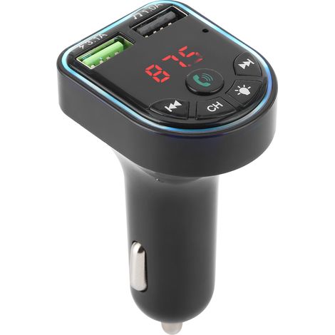 Kfz-Ladegerät mit MP3-Player, Bluetooth 5.0 und farbiger Ambientebeleuchtung, universell für 12-24V-Fahrzeuge (1/5)