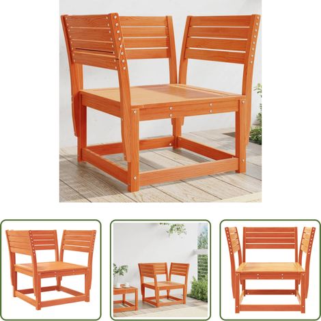 Bois de pin - Chaise de jardin cire marron bois de pin massif (1/5)