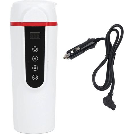 Tazza riscaldante per auto, tazza elettrica per acqua, mini bollitore elettrico da viaggio, display LCD con controllo della temperatura, tazza per acqua per camion per auto