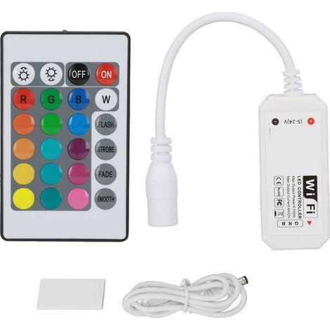 Intelligenter WLAN-LED-Controller mit 4-Pin-Anschluss für 5V RGB-Lichtleisten und Fernbedienung (1/5)