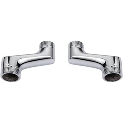 LaBlanc - Raccord de douche à contre-coude, réducteur de coude en laiton, bras oscillant réglable, connexion à coude de comptoir mural, connexion décalée 1/2 3/4, Chrome A (1/3)