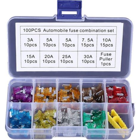 100 PCS 12V-32V Basse Profil Fusibles Mécaniques de Voiture pour Véhicule Auto Moto Bateau Camion 3A -30A (1/3)
