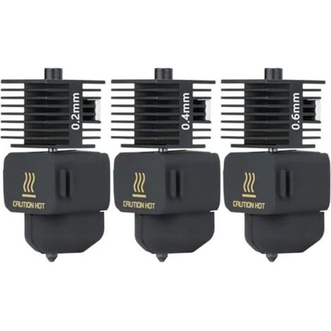 Kit de tête d'impression 3pac A1 Mini/A1 Hotend (extrudeur 0,2 mm + 0,4 mm + 0,6 mm) avec buse de remplacement haute température en acier trempé de 0,4 mm et manchon de protection en