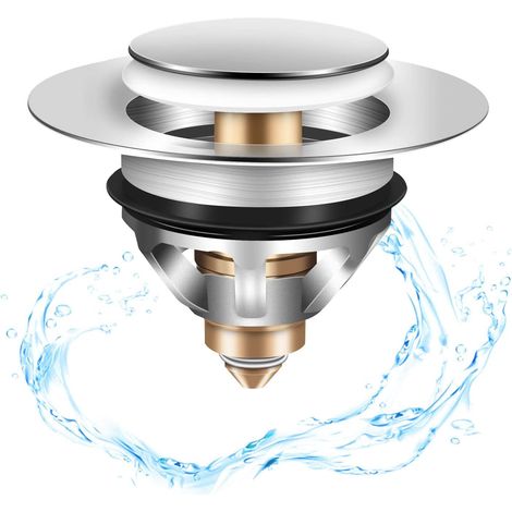 ZOLGINAH Universel Bouchon de Lavabo Salle de Bain, Flitre de Vidange Anti-Bloqué, pour éviers de Cuisine éviers de Salle de Bains Trou de Vidange, Convient à Diamètre Intérieur 37mm-41mm (1/5)