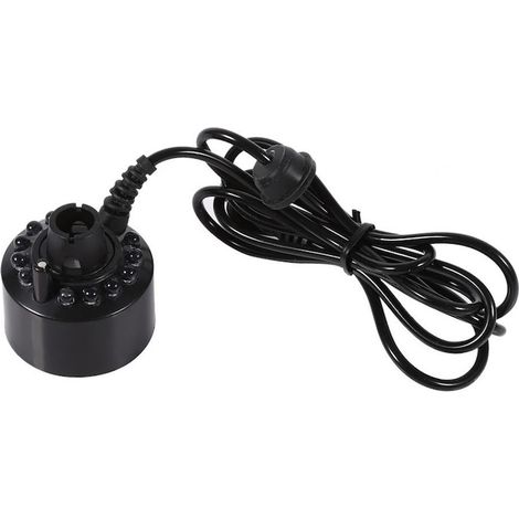 Générateur de brouillard avec 12 LED de couleur, débit 500 ml/h, effets décoratifs pour fontaine ou bassin, dimensions 4,6 x 2,5 cm (1/2)