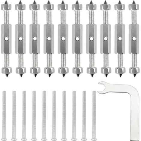 118 type Cassette Vis Support Rod Kit (10 ensembles), Outil de réparation de boîte de commutation à montage mural Type de métal, avec une clé angulaire