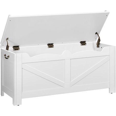 Banc de Rangement, Coffre de Rangement, Blanc (1/5)