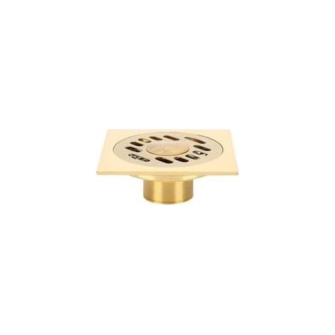 Crépine de drainage de sol en cuivre doré 4x4cm, grande capacité pour salle de bain et douche, anti odeur et anti colmatage (1/5)