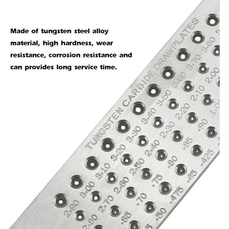Plateau à étirer rond à 52 trous en alliage d'acier au tungstène (diamètre 0,26-4,10 mm) pour la fabrication de bijoux