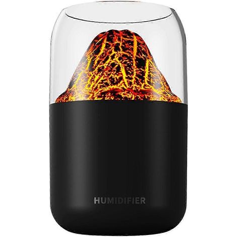 Farbwechselnder Luftbefeuchter mit Aromadiffusor, USB-Anschluss, leiser, kleiner Luftverteiler, Diffusor für ätherische Öle, ideal für Büro, Auto, Schlafzimmer, Studentenwohnheim und Yoga-Volcanic Bla (1/5)