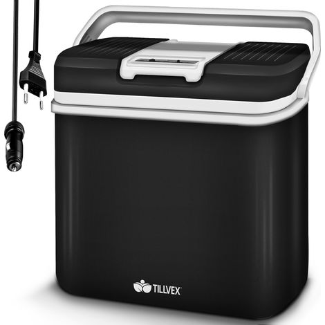 tillvex Frigorifero elettrico Portatile da 24L  Mini-frigorifero campeggio da 230V e 12V per auto, camion, barca o camper  rinfresca e riscalda  modalità ECO