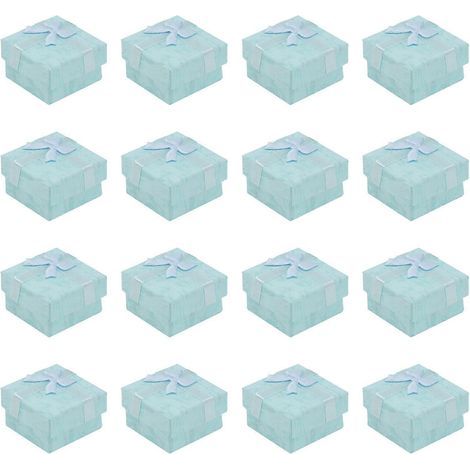 24 Schmuckaufbewahrungsboxen (Ohrringe, Armbänder, Halsketten) – Blau – 4,00 x 4,00 x 2,50 cm (1/3)