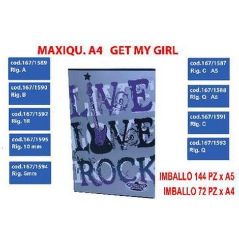 Maxi Quaderni 20+1Ff.80Gr. Rigatura B Seven Girl X18