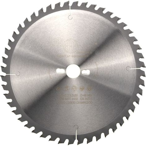 Diamwood – Lame de scie circulaire 300 mm – Alésage 30 mm – 48 dents – Denture alternée 15° pour bois tendre et exotique – Norme EN 847-1