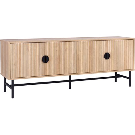 157.5cm TV unit wooden effect 4 doors Oak effect 157.5x39x60 cm - Bazalt (1/5)