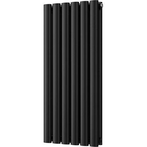 Omeara - Black Designer Radiator H800mm x W348mm Double Panel