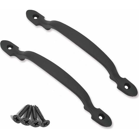 maniglie per porte in ghisa nera per porte di fienili, giardini, capannoni, nere (1/4)