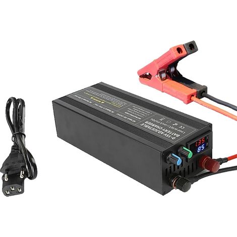 Chargeur de batterie au lithium, 12V, courant réglable, 100A avec clip simple, prise EU (1/2)