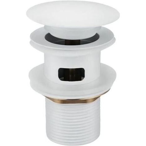 Pair Lntyq Garniture de vidage pour lavabo avec trop-plein, bonde de vidage, Pop Up Valve,Garniture de vidage universelle pour lavabo et plan de toilette (Blanc) (1/5)