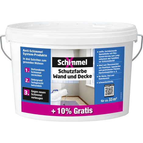 Schimmel-X Schutzfarbe Wand und Decke 5,5 L weiß Innen