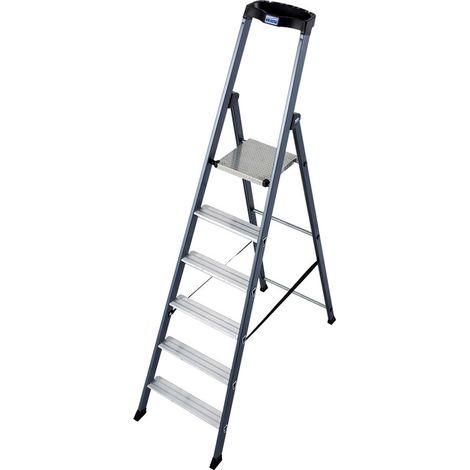 Krause SePro S Stufenstehleiter eloxiert 6 Stufen (1/5)