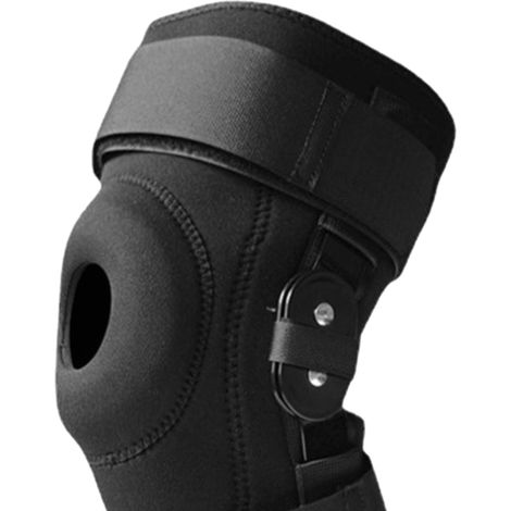 Genouillères noires respirantes avec sangles Velcro, adaptées aux salles de sport, aux écoles, au sport et à d'autres occasions. (1/5)