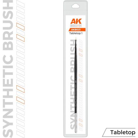 Pinceau synthétique - AK INTERACTIVE - Tabletop AKB021 - Poils synthétiques - Couleur blanche - Ergonomique