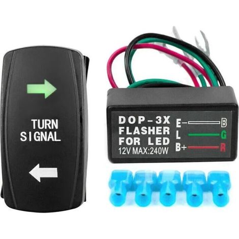 Kompaktes Wippschalter-Blinker-Set für ATVs und Motorräder. Einfache Verkabelung. (1/5)