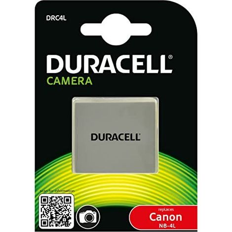 Duracell DRC4L Batteria Ricaricabile per Fotocamera Li-Ion 720 mAh 3,7 V compatibile Canon NB-4L colore Grigio (1/4)