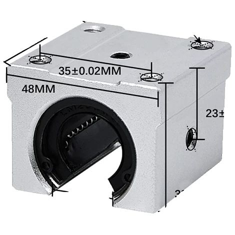 Guía lineal, construcción duradera, compatible con fresadoras CNC, 4 unidades SBR20UU (1/2)