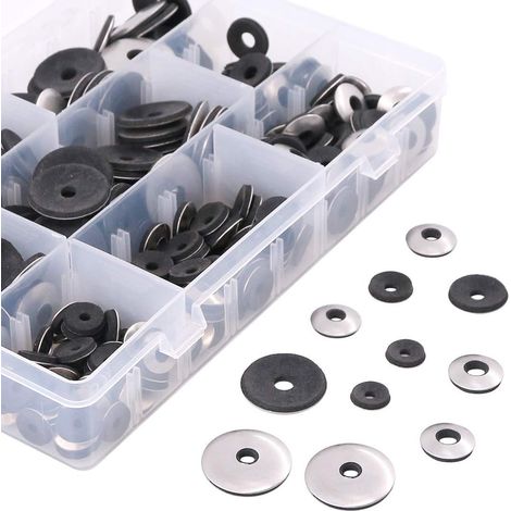 Verbundringe aus Edelstahl 304 und EPDM (320-teiliges Set in der Box) — Rutschfeste Dichtungsringe (M4.2–M6.3) (1/4)