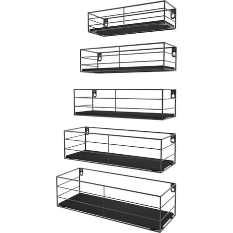 Black Wall Shelf, Floating Shelves for Bedroom, Kitchen and Bathroom (1/3)