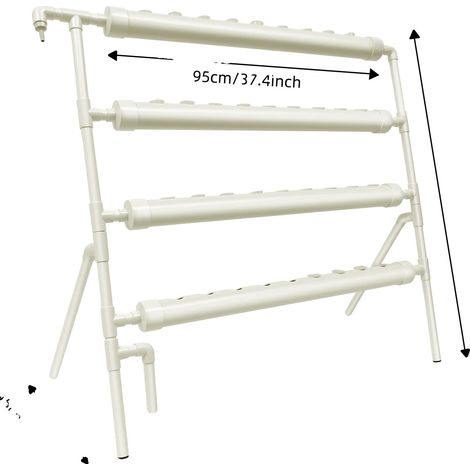 Sistema de cultivo de plantas, jardín hidropónico vertical de 4 niveles, 36 orificios, BLANCO (1/2)