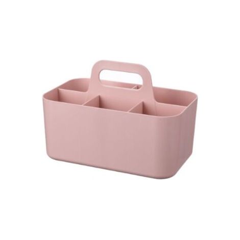 Organisateur Empilable – Caddy Portable pour Salle de Bain, Bureau, Loisirs Créatifs ou Fournitures Scolaires (Rectangulaire, Rose) (1/4)