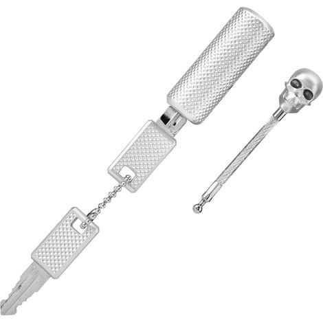 Sicherheitsschloss für Koffer, Metallkabel, totenkopfförmiges Zahlenschloss (silber) (1/5)