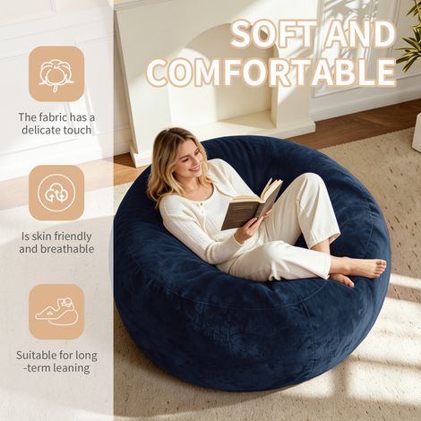 Pouf poire de 120 cm, canapé pour adultes, fauteuil de lecture doux et confortable, convient aux chambres, balcons et autres espaces. (1/5)